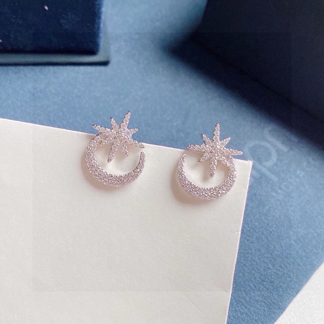 APM Monaco Star and Crescent Hoop Earrings
